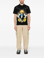 FesFas God-print Polo Shirt | Black