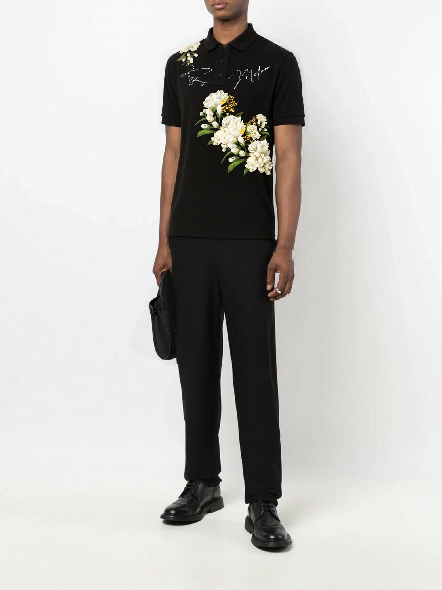 FesFas Floral-print Polo Shirt | Black