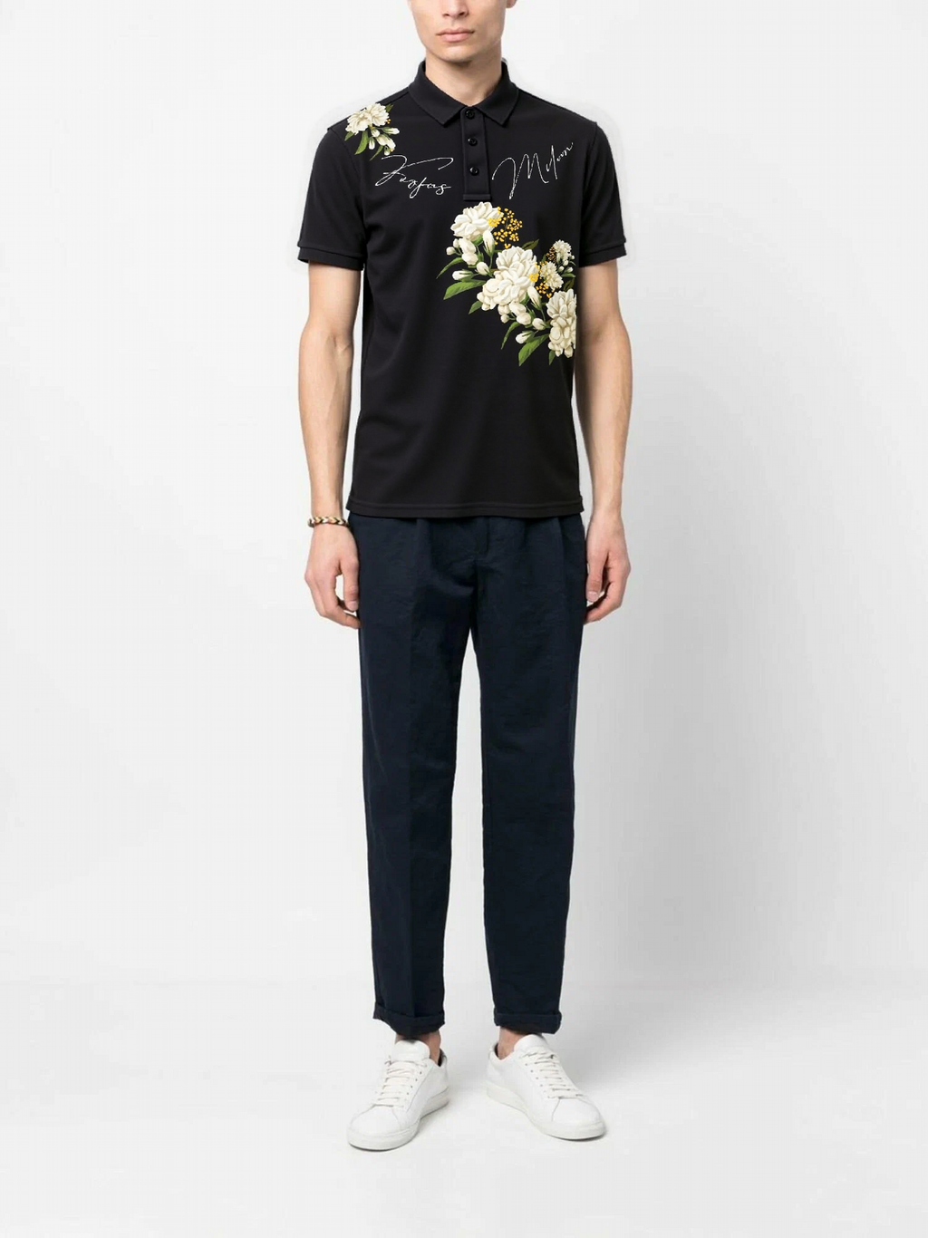 FesFas Floral-print Polo Shirt | Black