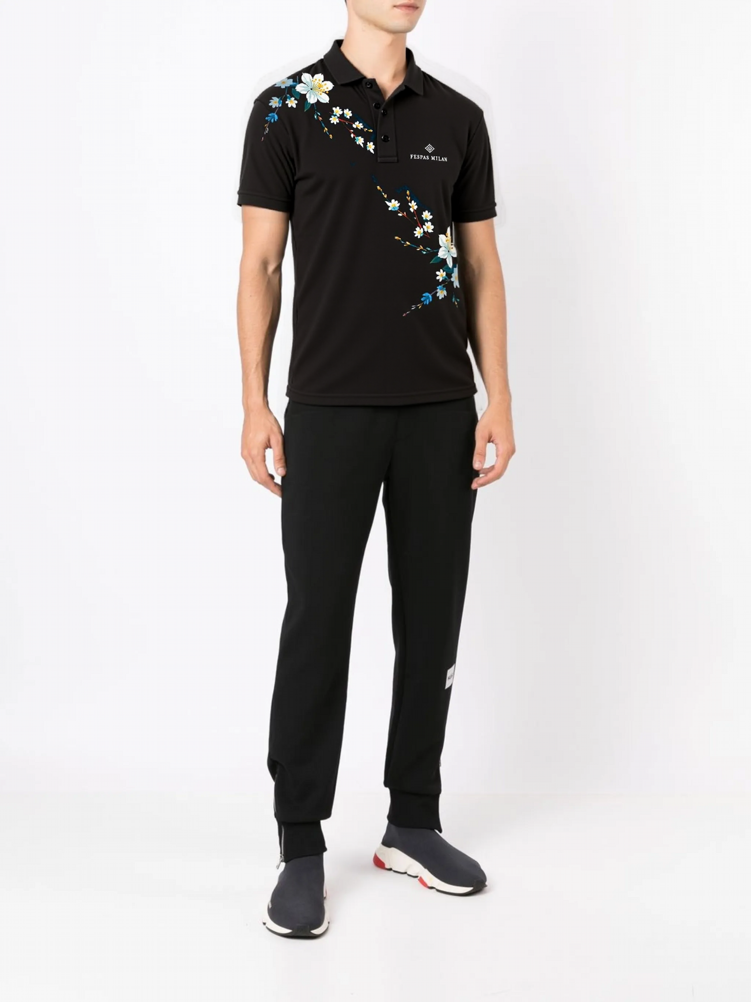 FesFas Floral-print Polo Shirt | Black
