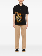 FesFas Tiger-print Polo Shirt | Black