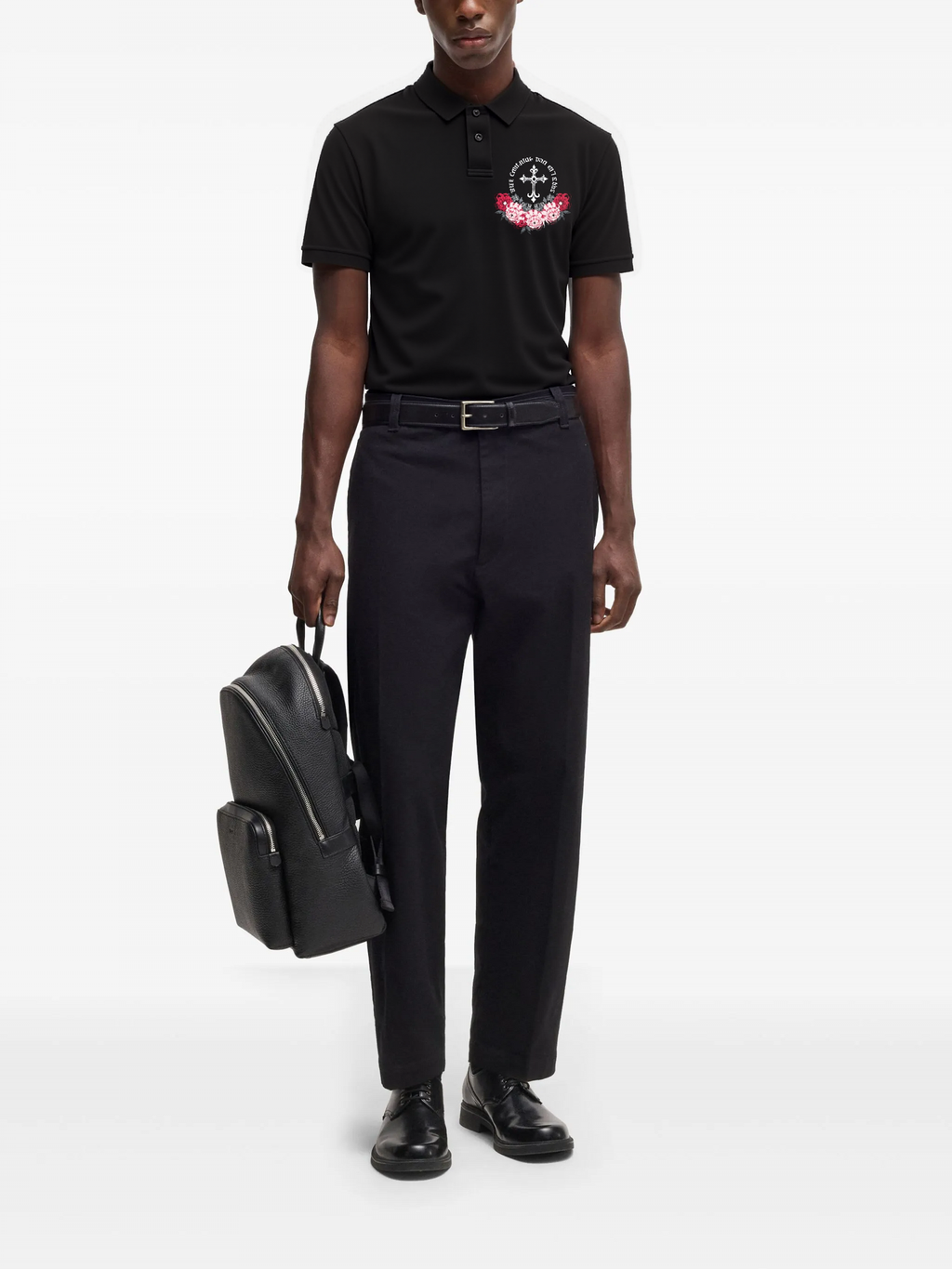 FesFas Floral-print Polo Shirt | Black