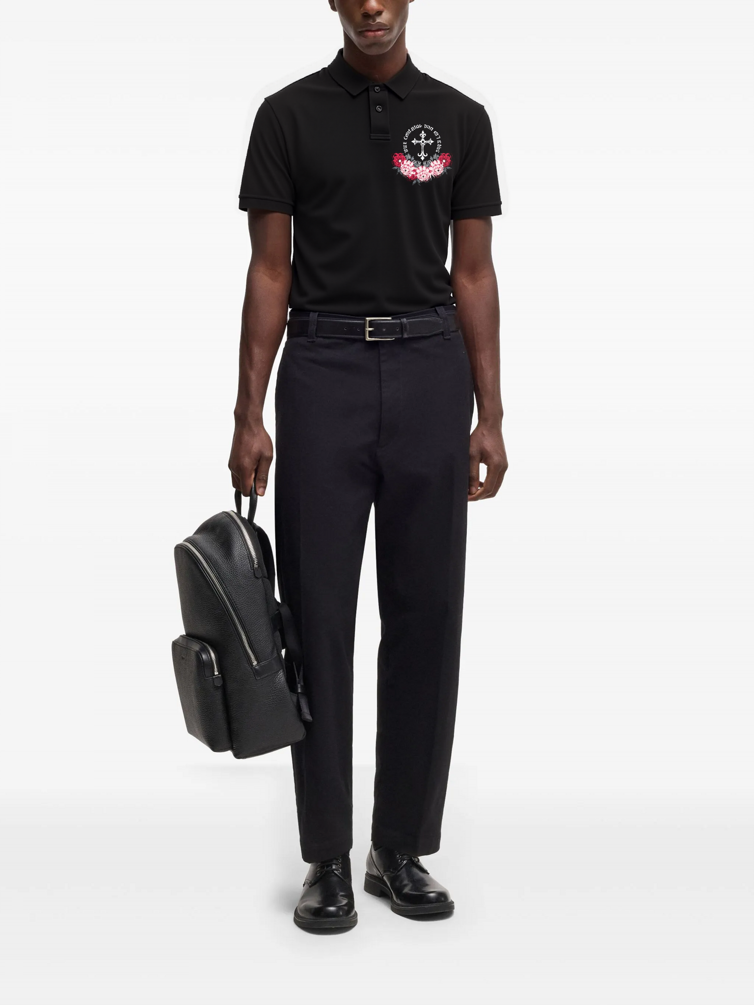 FesFas Floral-print Polo Shirt | Black