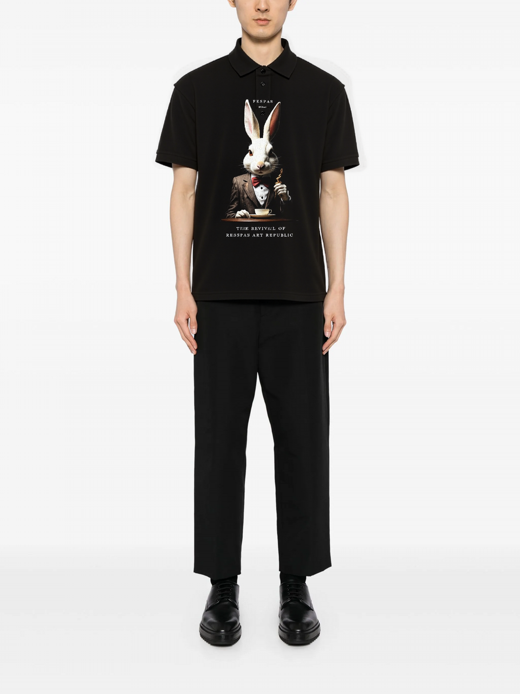 FesFas Rabbit-print Polo Shirt | Black