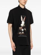 FesFas Rabbit-print Polo Shirt | Black