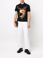 FesFas Angel-print Polo Shirt | Black