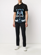 FesFas Panther-print Polo Shirt | Black