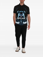 FesFas Panther-print Polo Shirt | Black