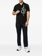 FesFas Snake-print Polo Shirt | Black