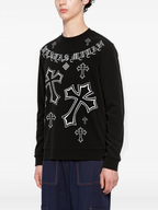 FesFas Cross-print Sweatshirt Set | Black