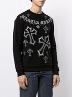 FesFas Cross-print Sweatshirt Set | Black