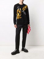 FesFas Feathers-print Sweatshirt Set | Black