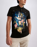 FesFas Tattoo-print Polo Shirt | Black