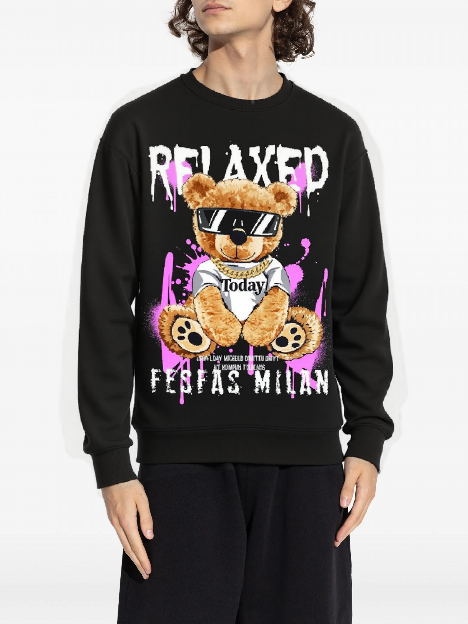 FesFas teddy bear-print Sweatshirt | Black