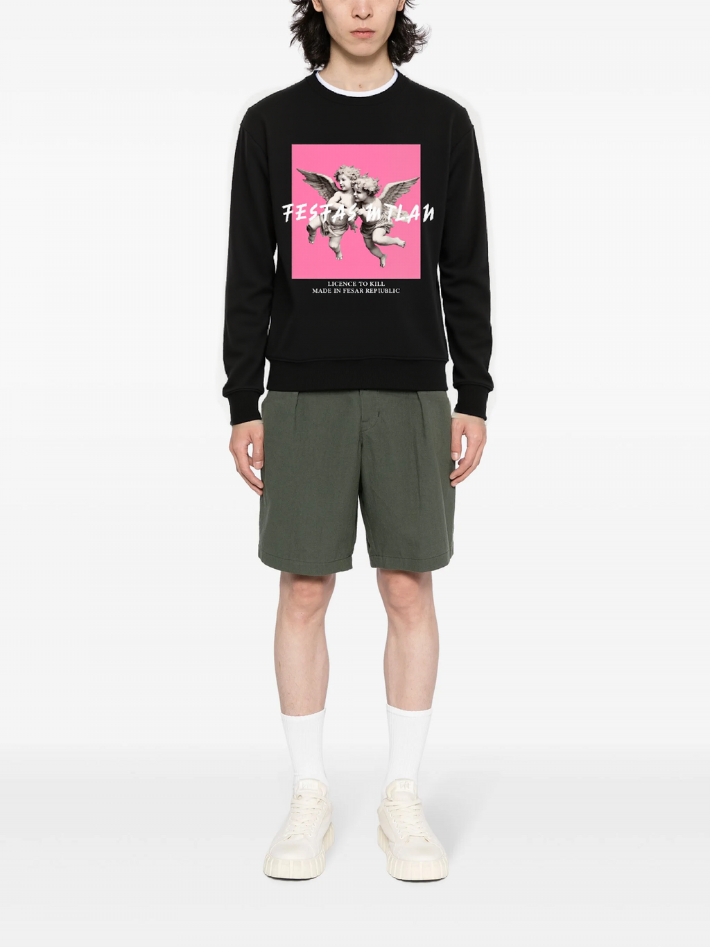 FesFas Angel-print Sweatshirt | Black