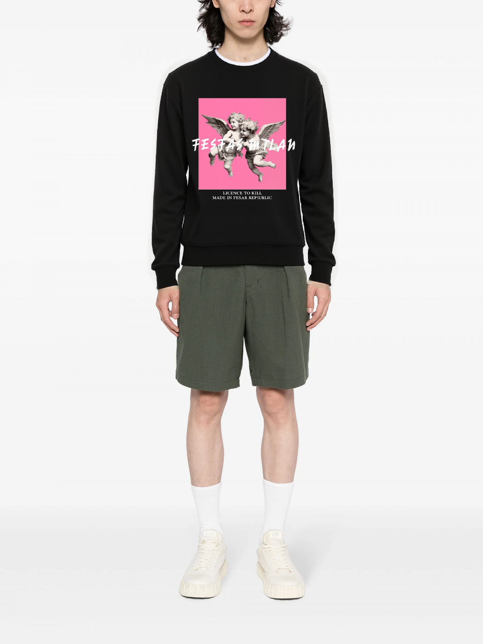 FesFas Angel-print Sweatshirt | Black