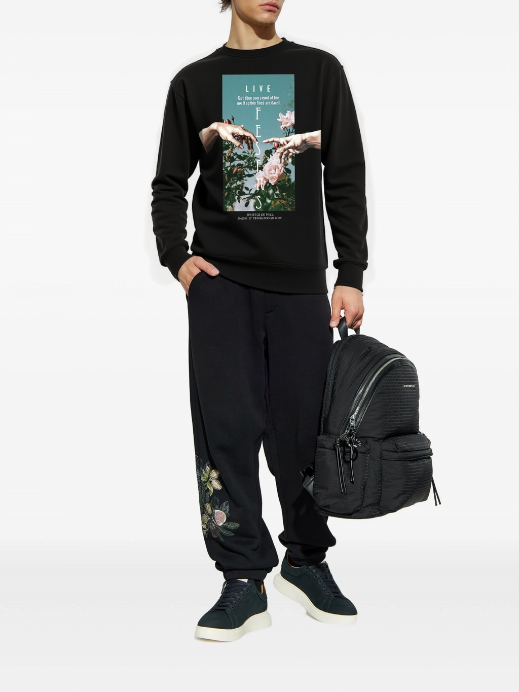 FesFas Flower-print Sweatshirt | Black