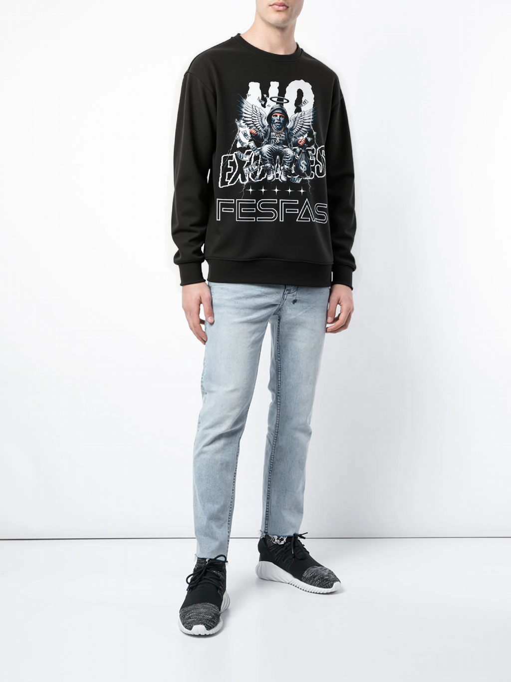 FesFas Gangster Boy-print Sweatshirt | Black