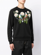 FesFas Flowers and Birds-print Sweatshirt | Black
