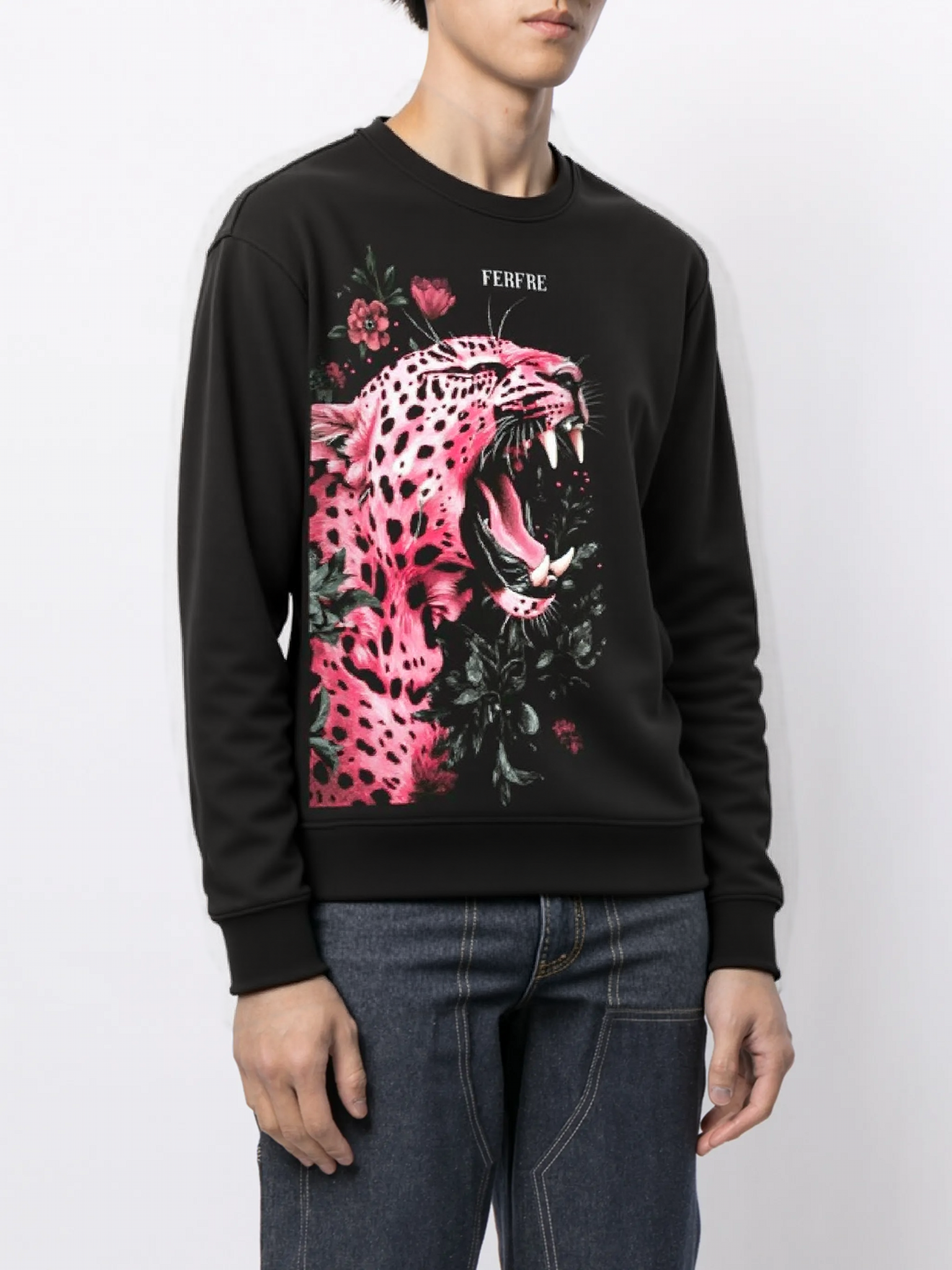 FesFas Jaguar-print Sweatshirt | Black
