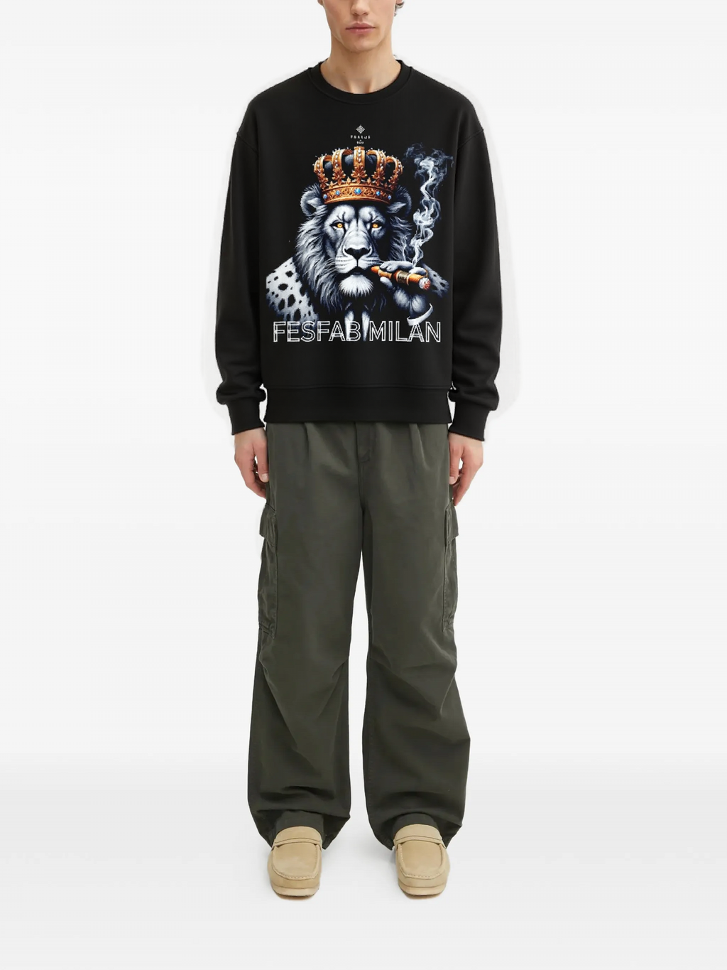 FesFas Lion-print Sweatshirt | Black