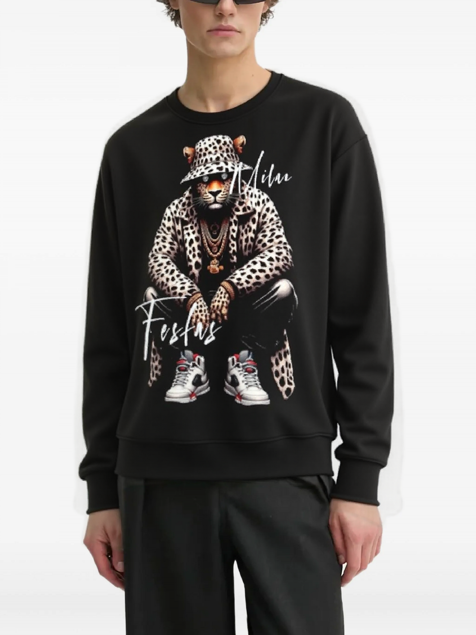 FesFas Jaguar-print Sweatshirt | Black