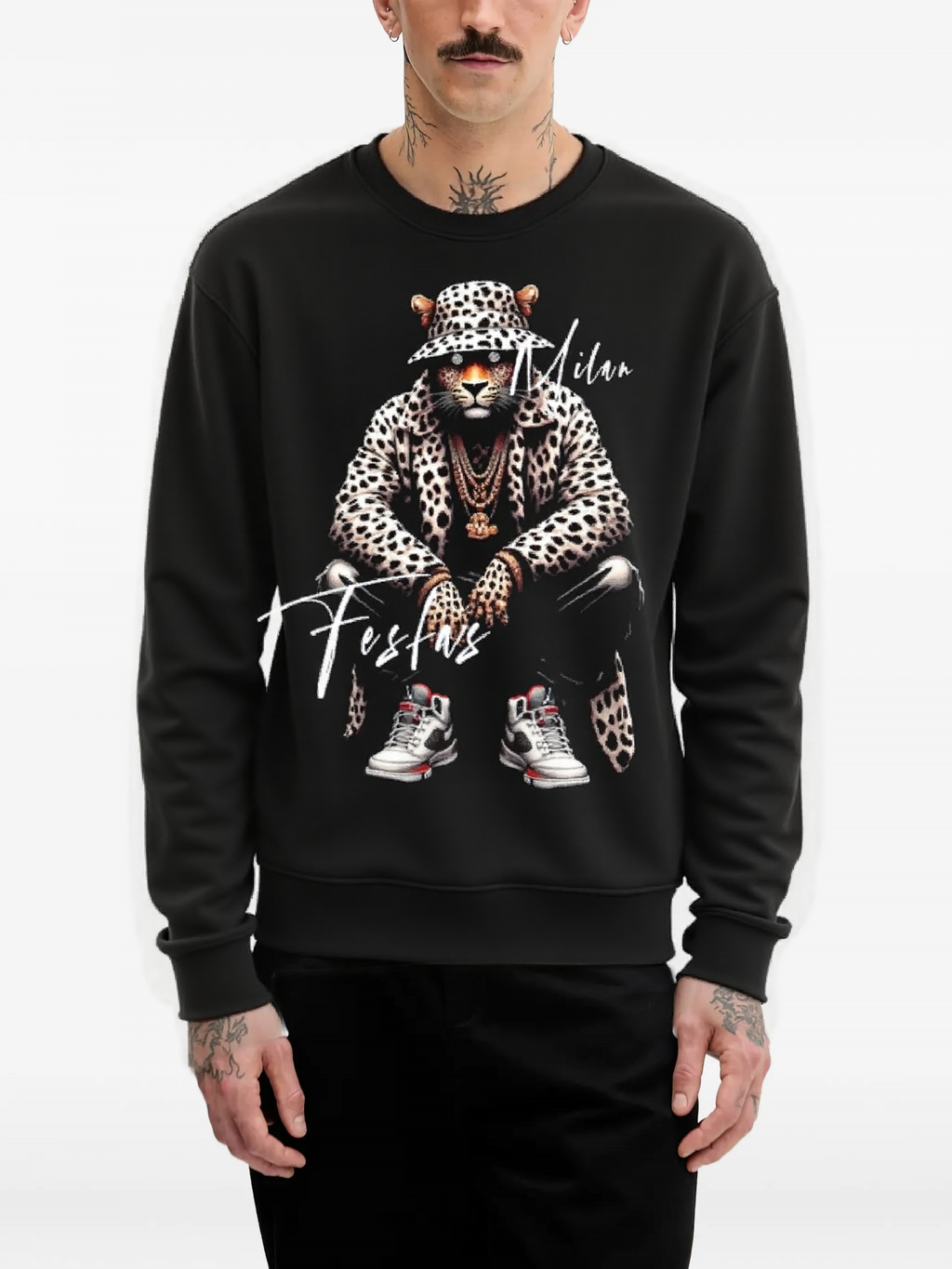 FesFas Jaguar-print Sweatshirt | Black | Men