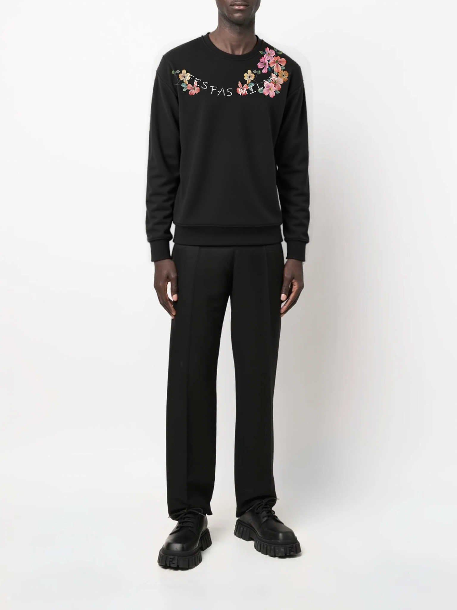 FesFas Flower-print Sweatshirt | Black