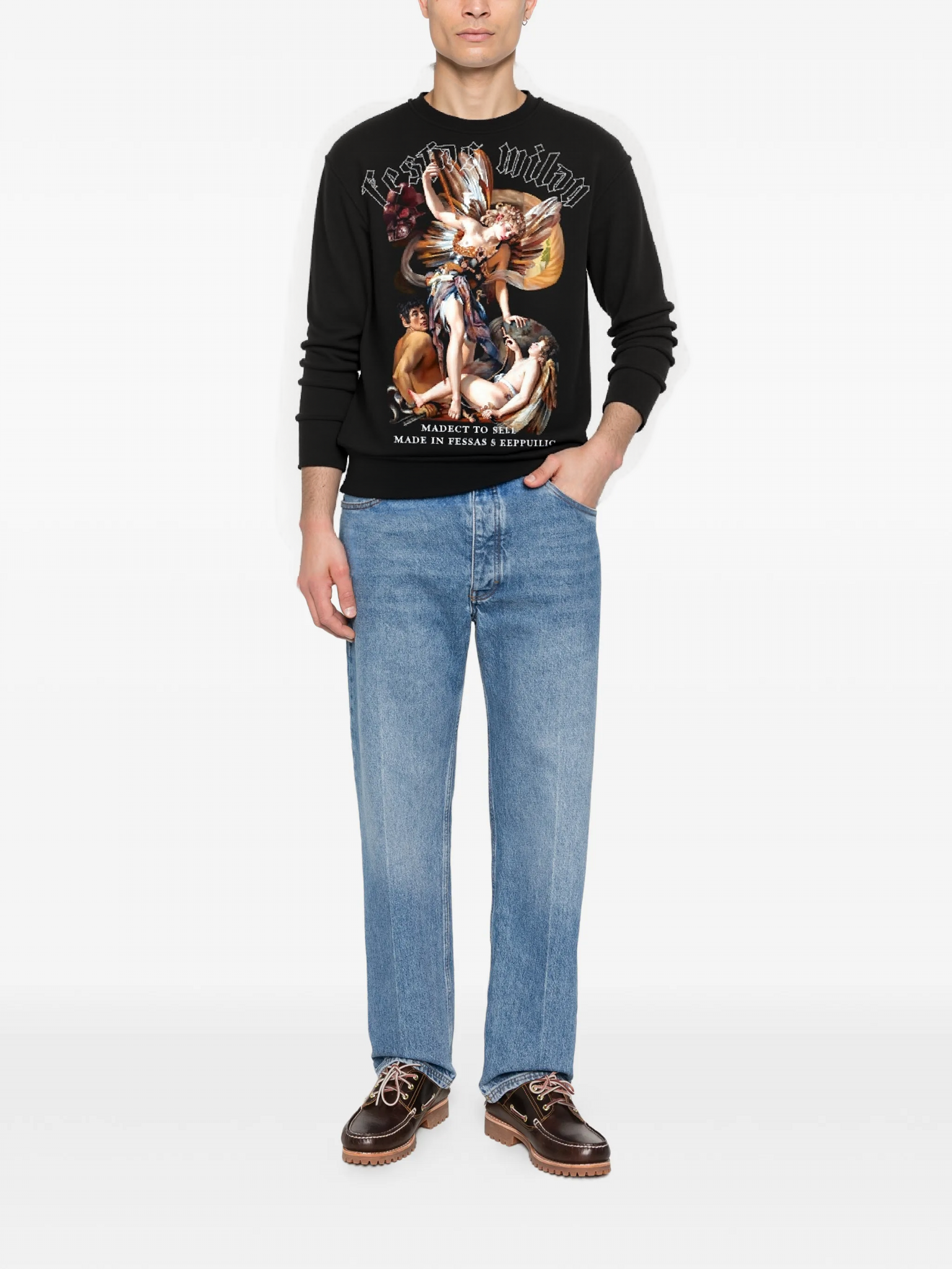 FesFas Angel-print Sweatshirt | Black