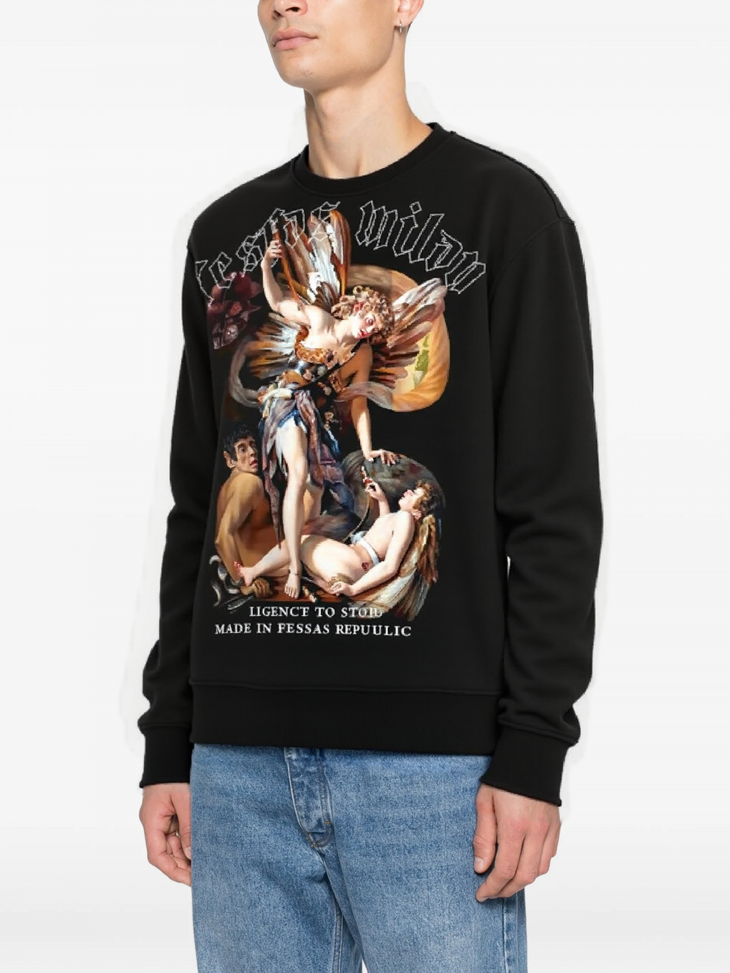 FesFas Angel-print Sweatshirt | Black