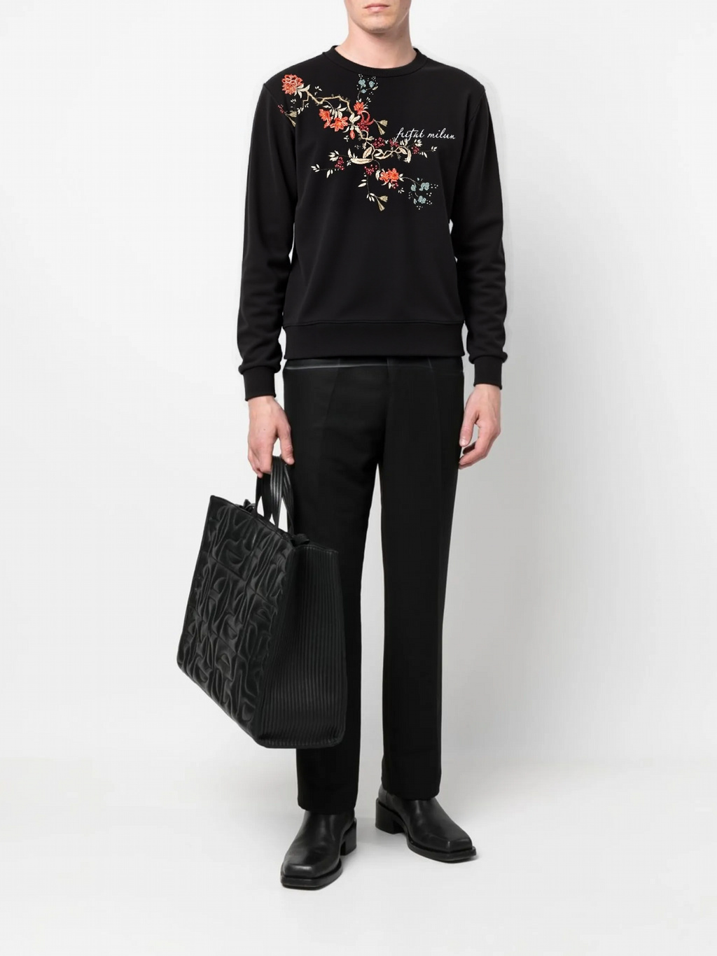 FesFas Flowers-print Sweatshirt Set | Black