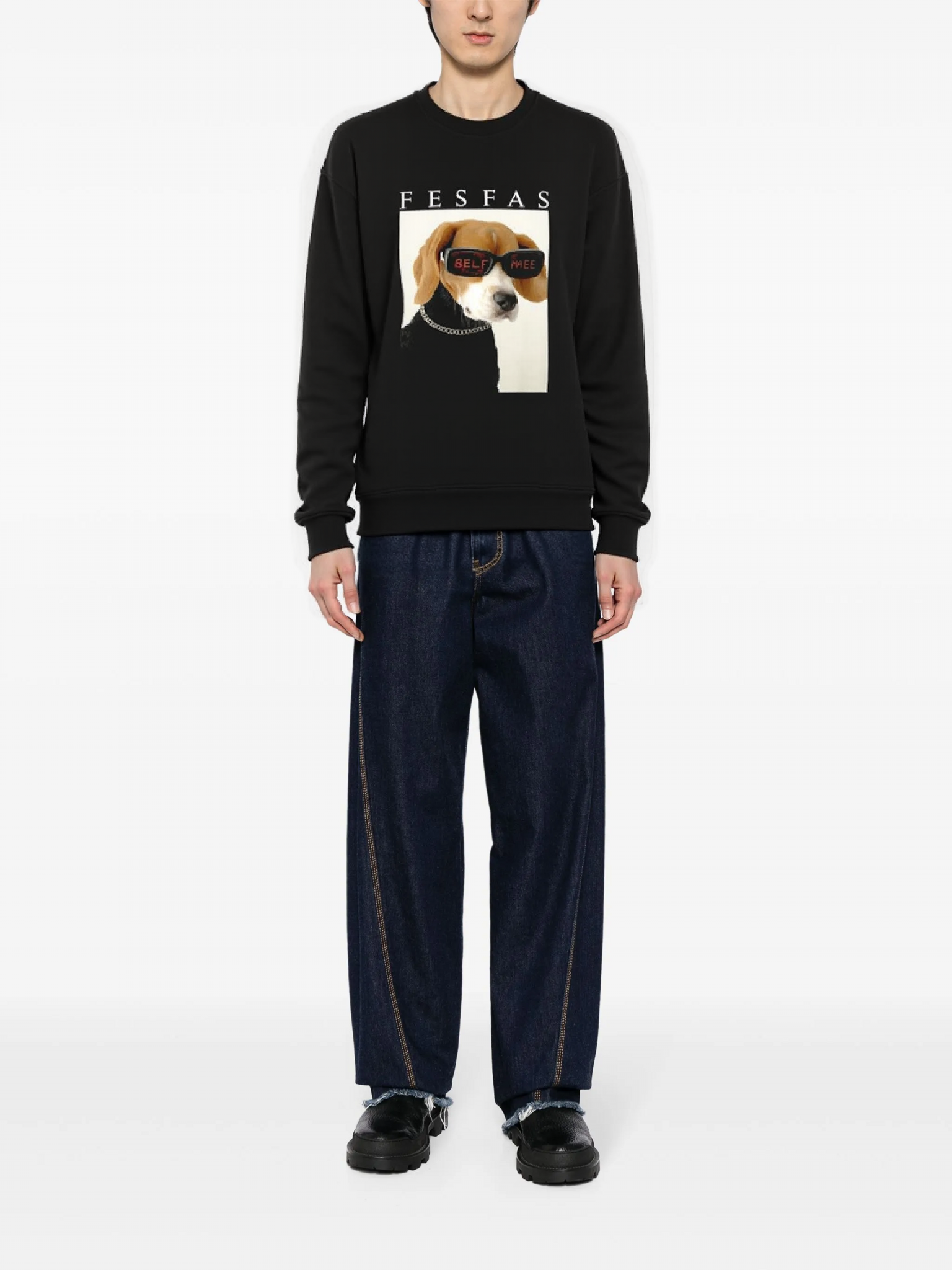 FesFas Dog-print Sweatshirt | Black