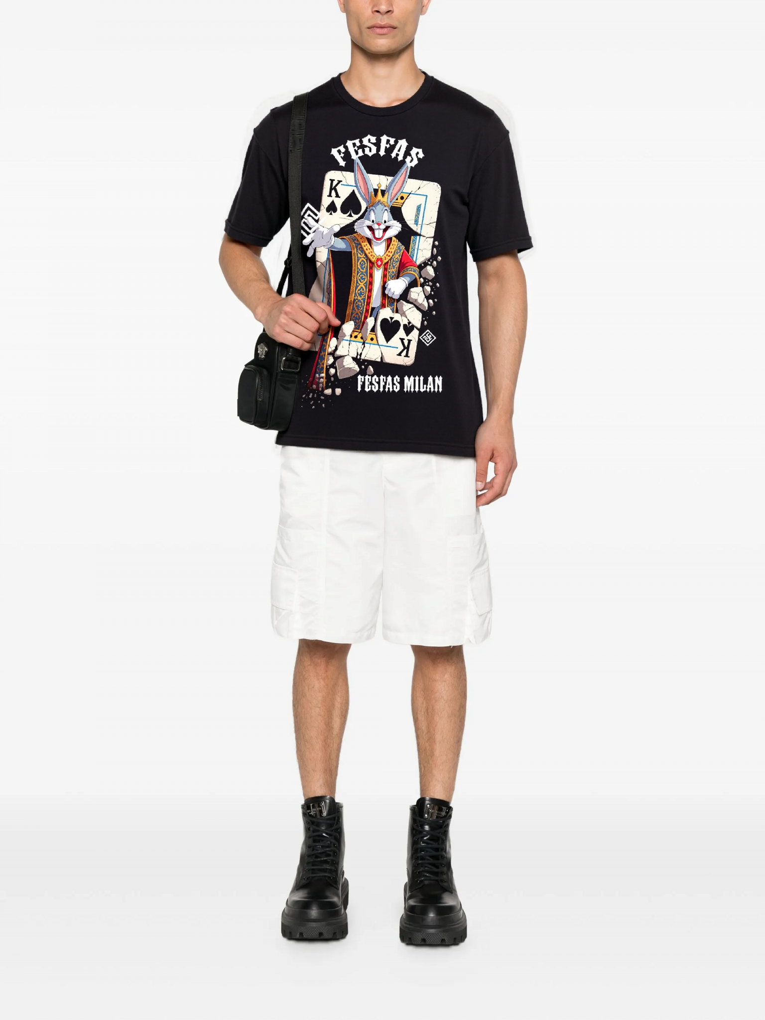 FesFas bunny-print T-shirt | Black
