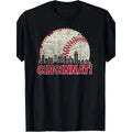 Top Quality Vintage Cincinnati Cityscape Baseball Enthusiast Running Workout Made Usa T-Shirts, Hoodie, Sweatshirt
