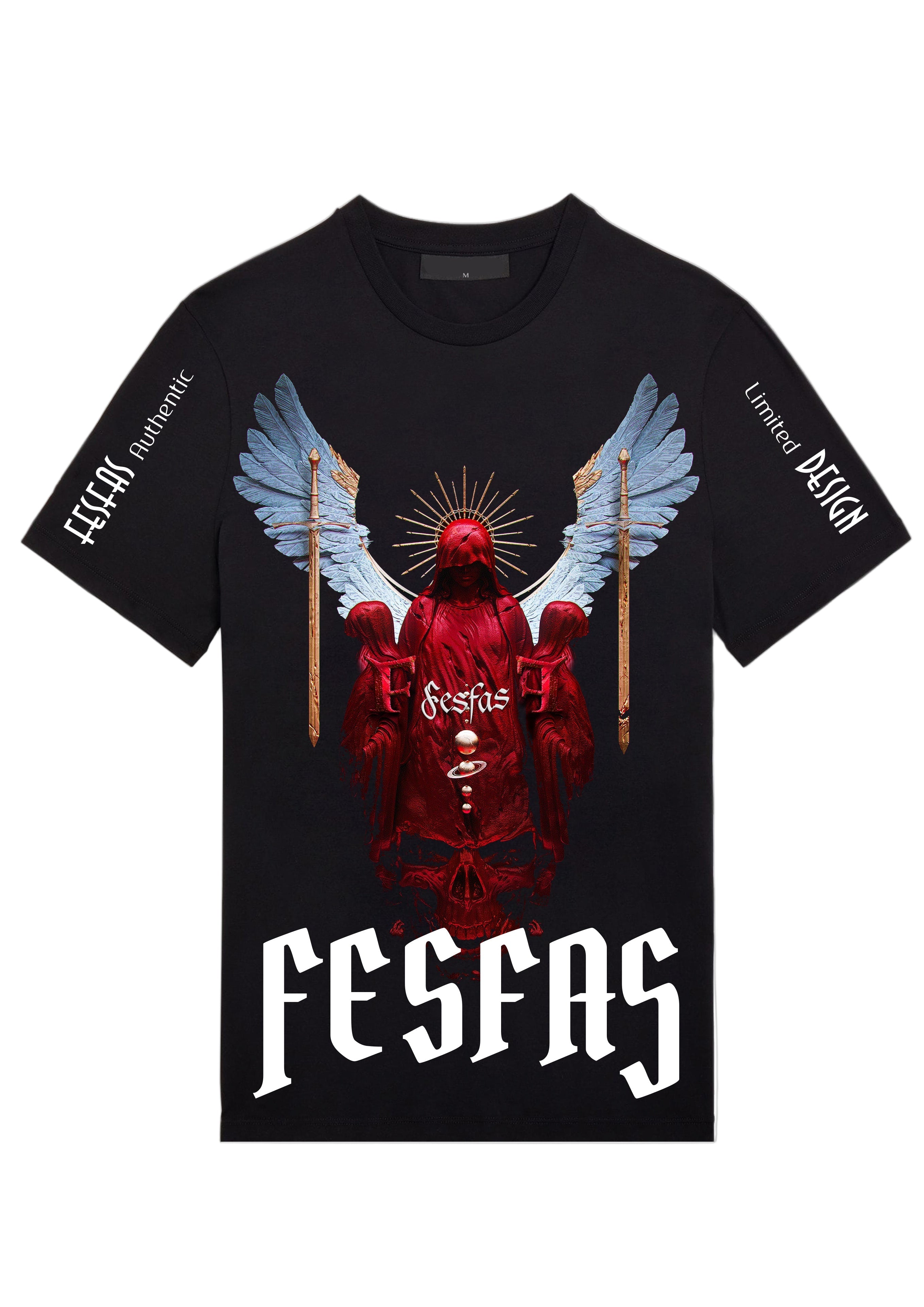 FesFas angels-print T-shirt | Black | Men