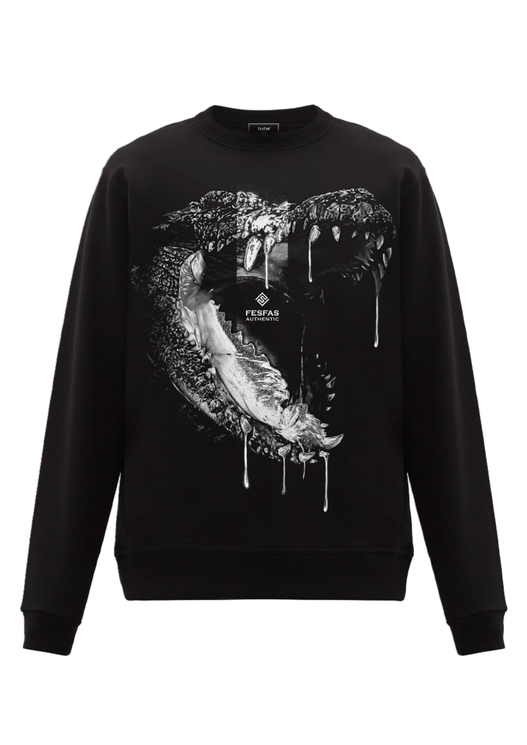 FesFas Crocodile-print Sweatshirt | Black