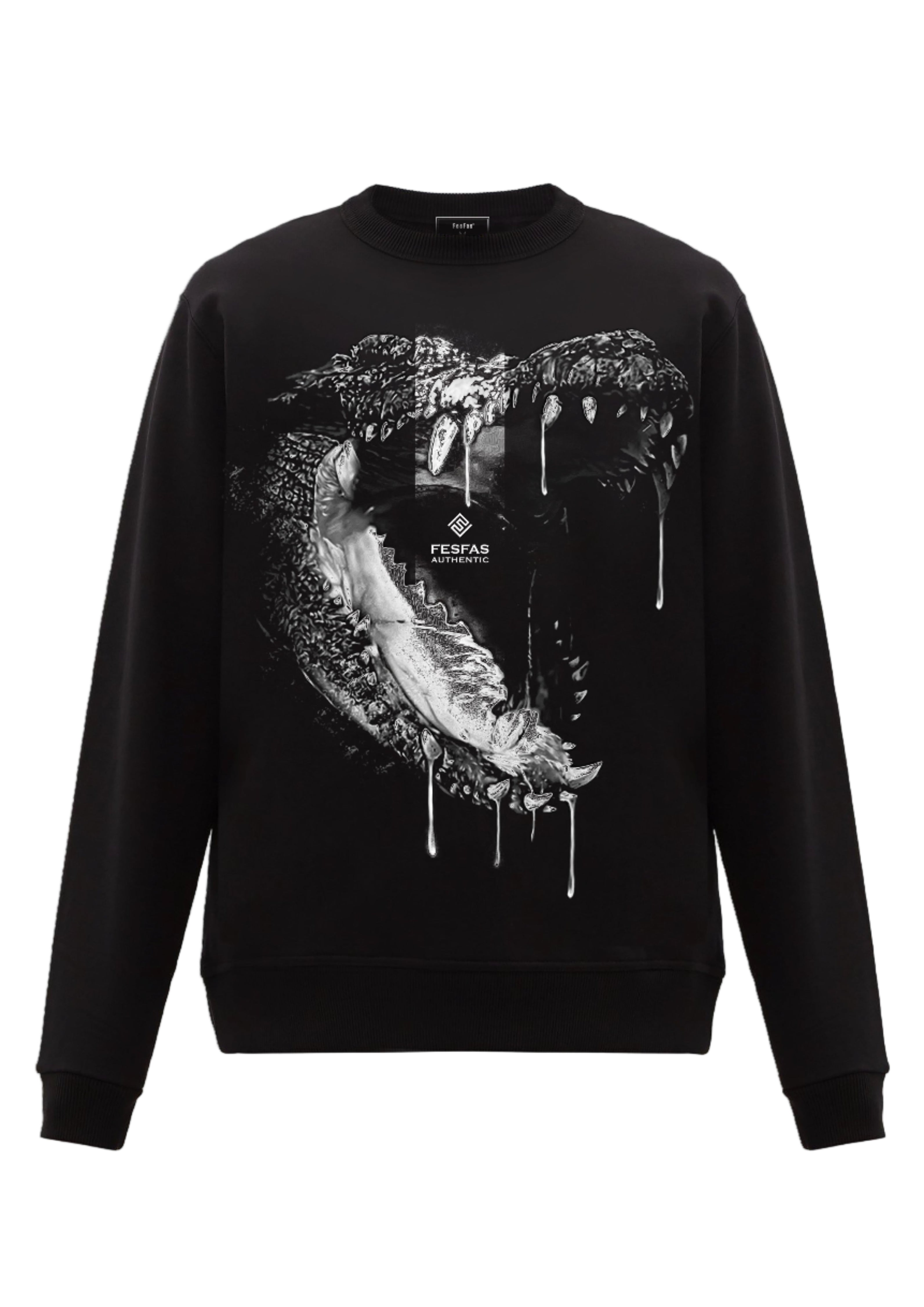 FesFas Crocodile-print Sweatshirt | Black