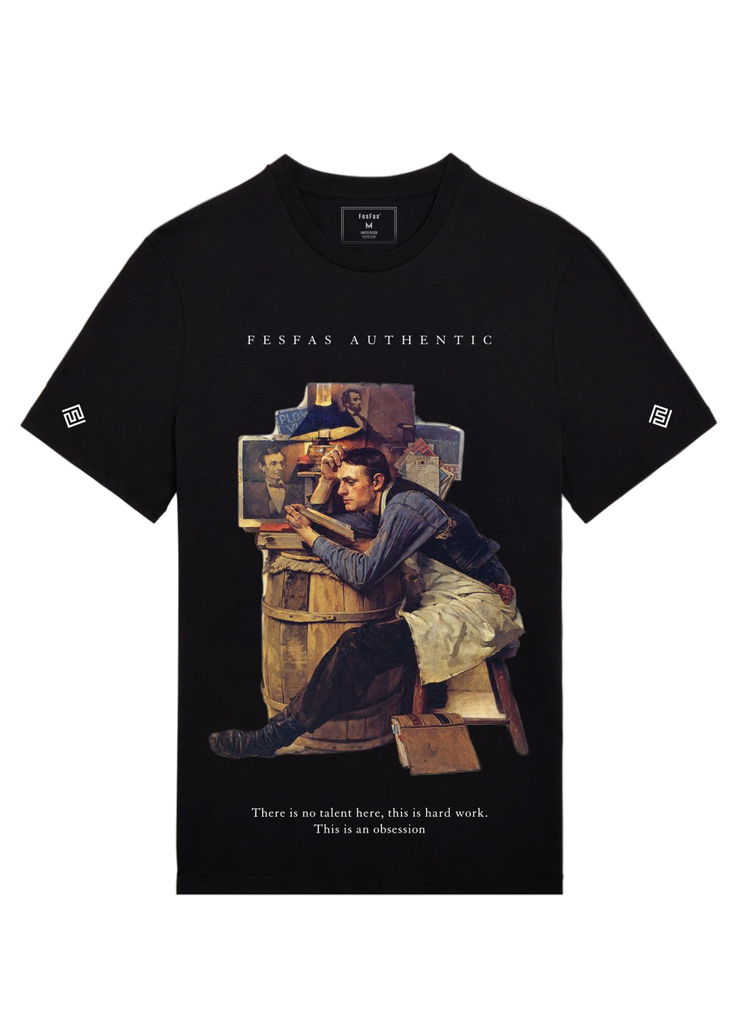 FesFas poet-print T-shirt | Black
