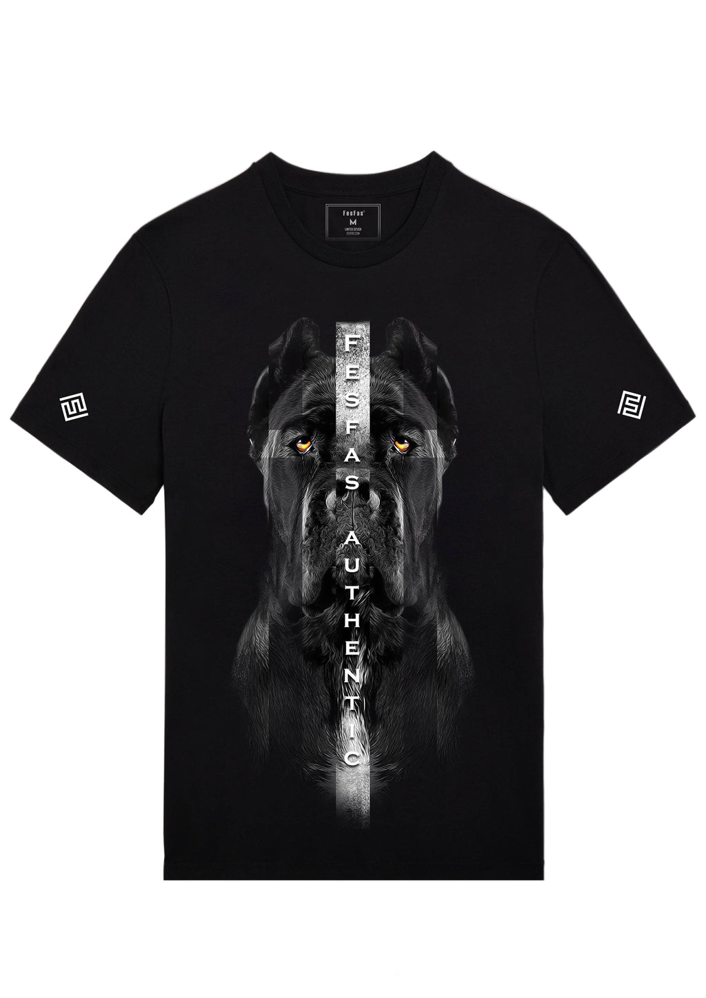 FesFas black dog-print T-shirt | Black | Men
