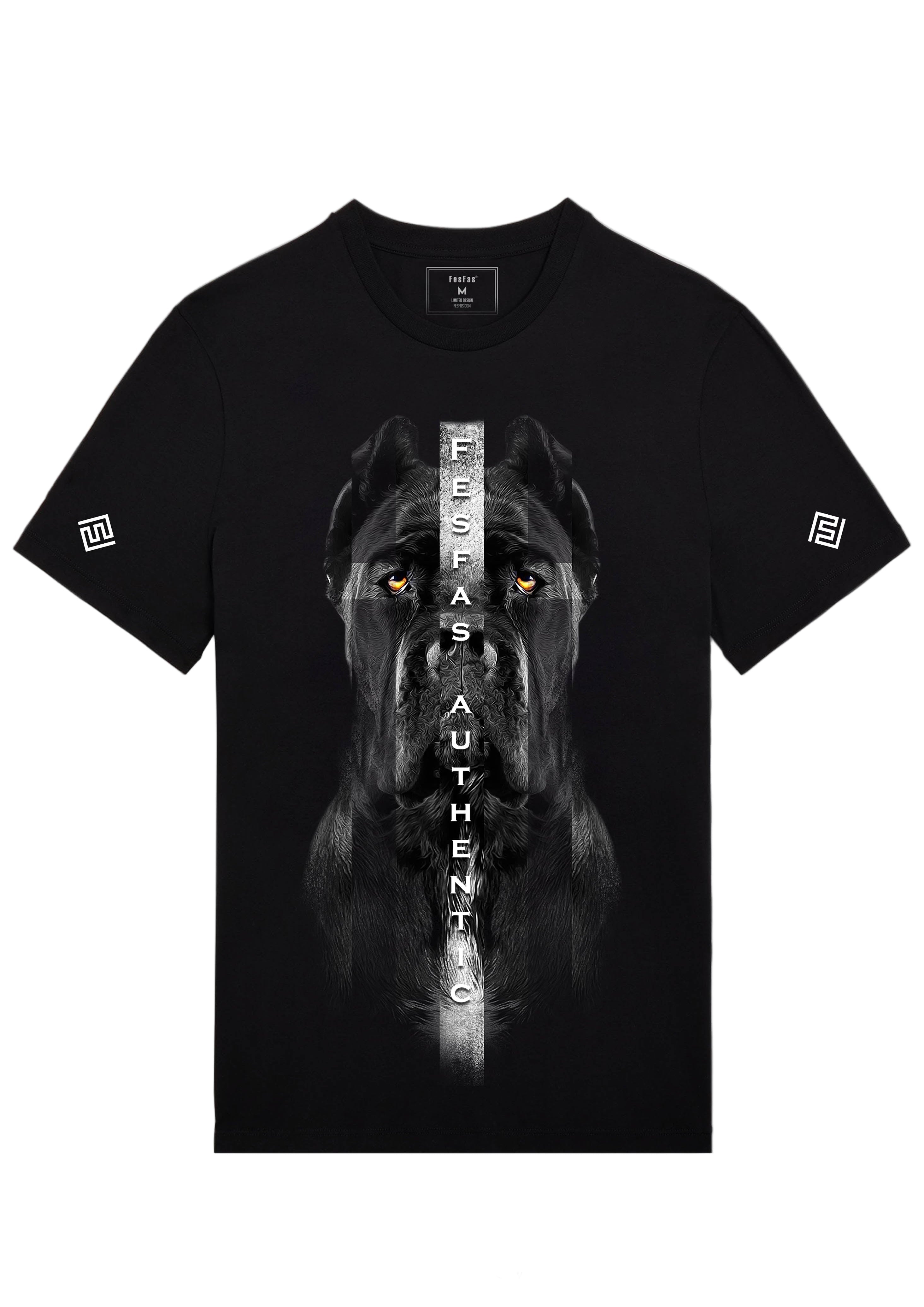 FesFas black dog-print T-shirt | Black | Men