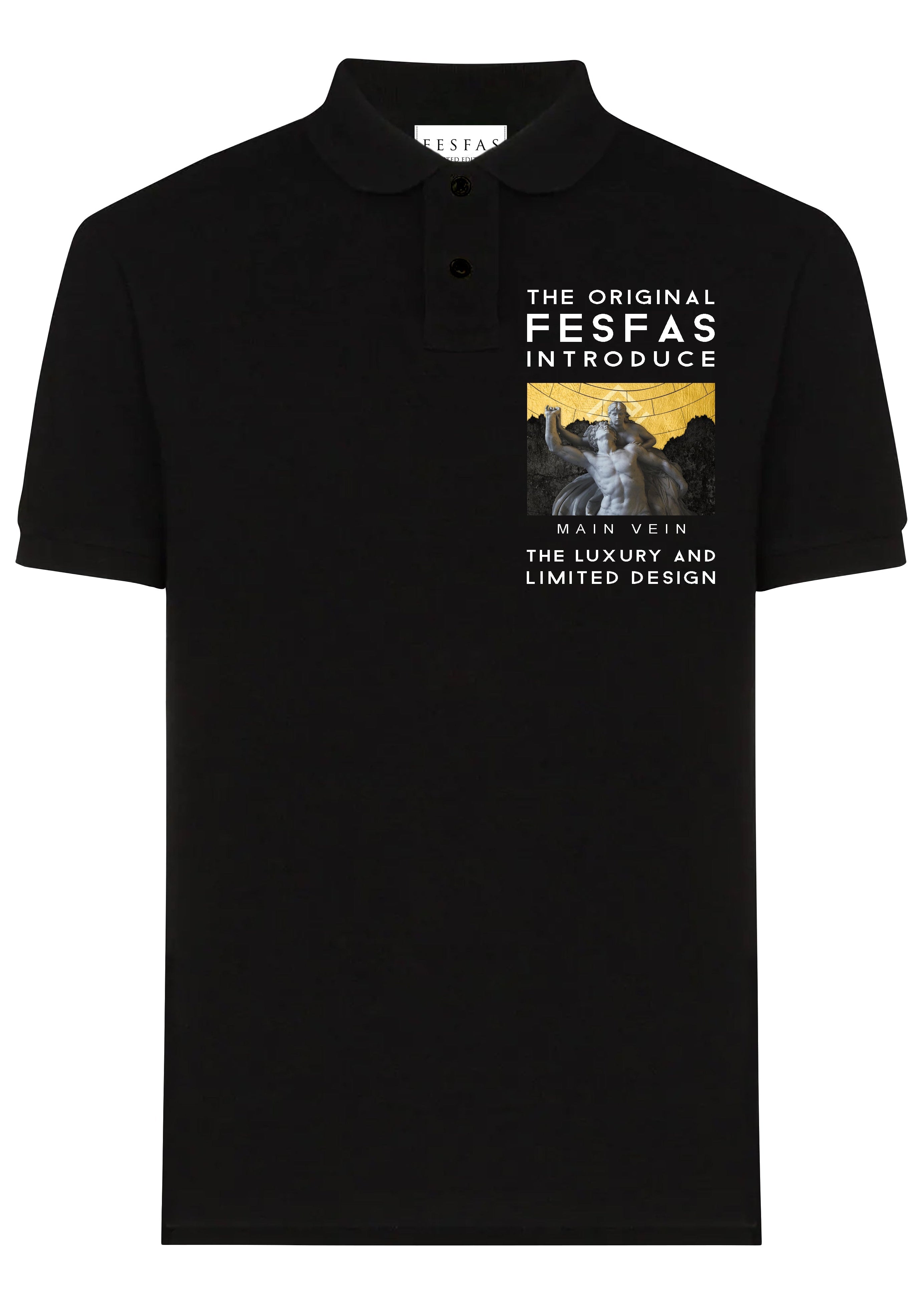 FesFas Main Vein-print Polo Shirt | Black