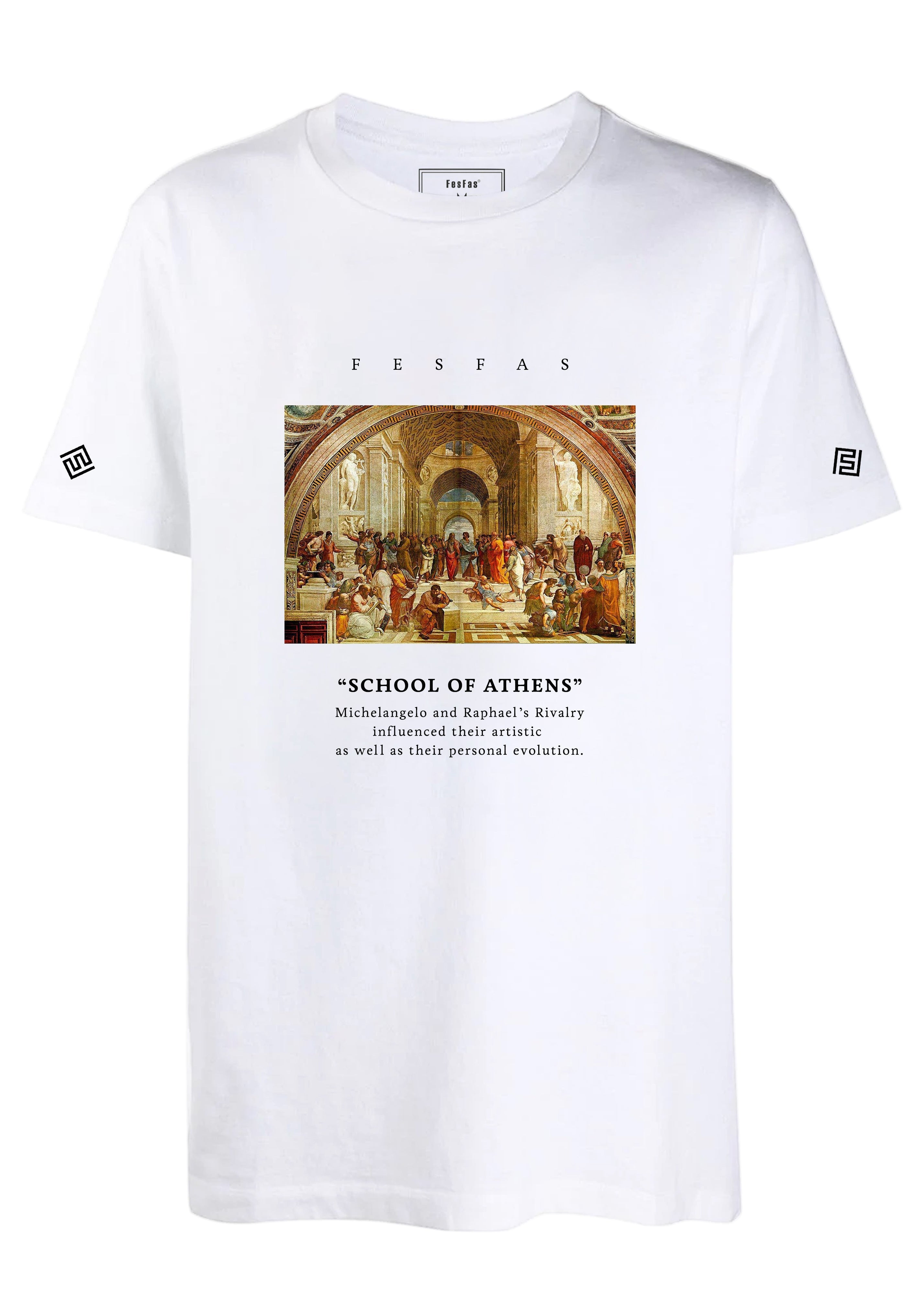 FesFas athens-print T-shirt | White