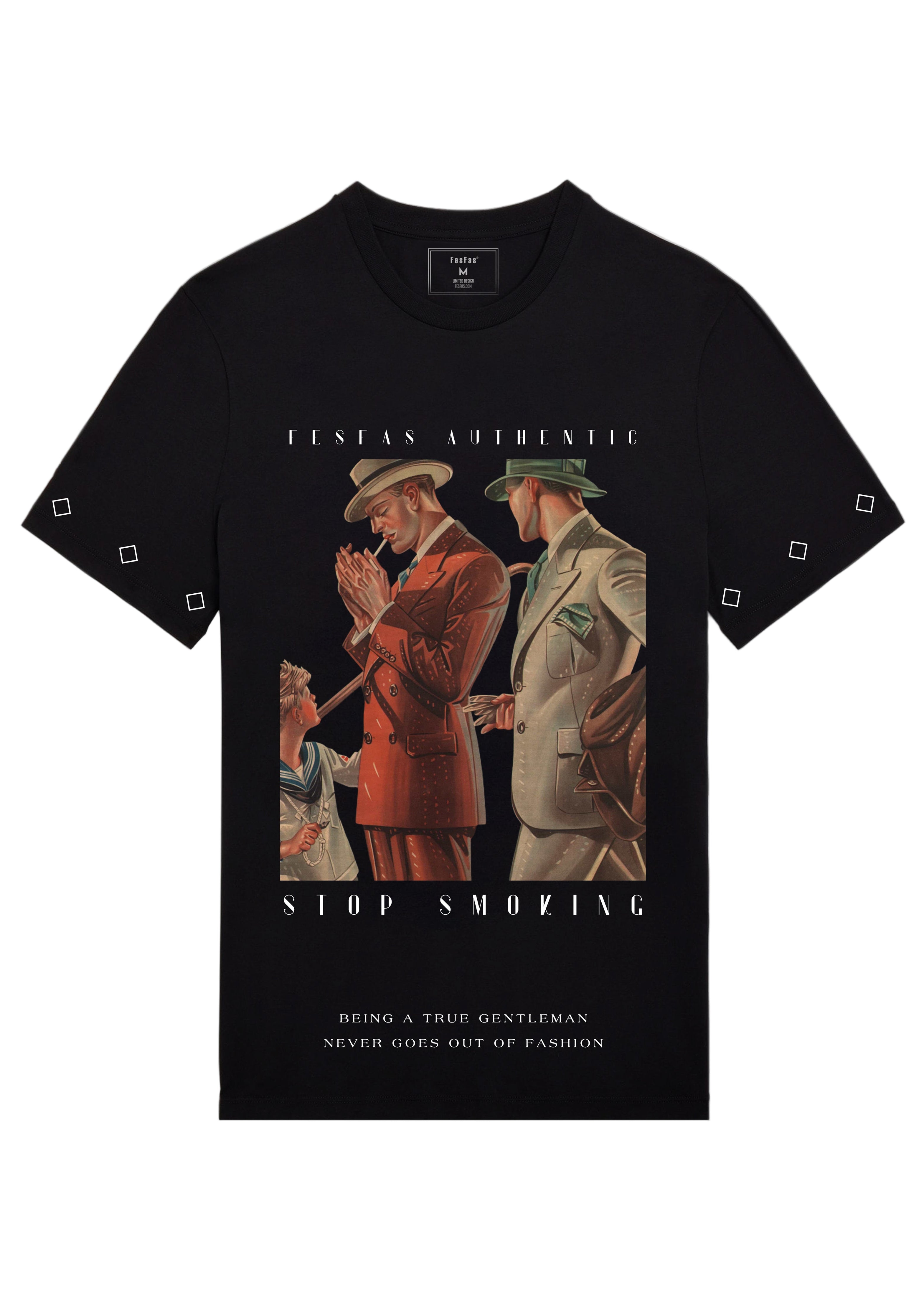 FesFas gentlemen-print T-shirt | Black