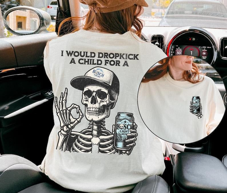 [Up To 5XL] Beer Shirt, Skeleton Beer Shirt, Funny Beer Shirt, Gift for Her, Gift for Him, Trendy Graphic Beer Shirt,...