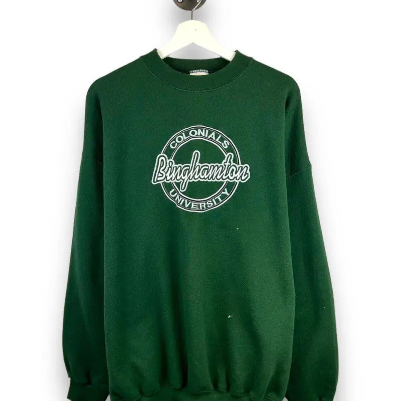 Vintage 90s Binghamton Colonials Embroidered Spell Out NCAA Sweatshirt Size XL T-Shirts, Hoodie | GrindPrints.com