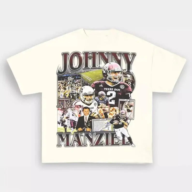Vintage College Johnny Manziel Graphic Tee, Sports Graphic Tee Hoodie, Sweatshirt | GrindPrints.com