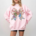 Vintage Jesus Christmas Coquette Bow Sweatshirt, Christian Christmas Sweatshirt, Nativity Scene Shirt, Pink Christmas...
