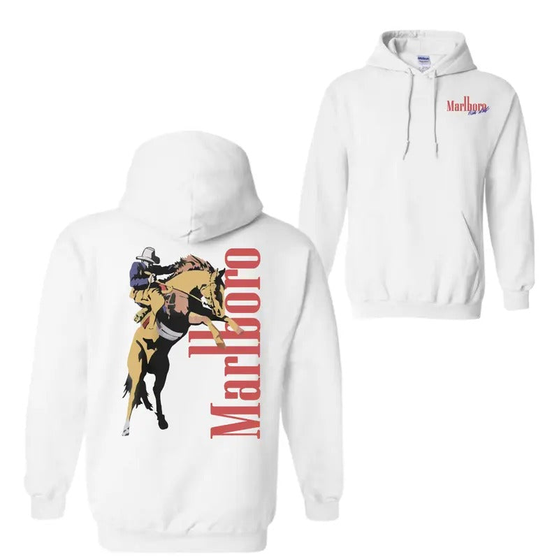 Vintage Marlboro Cowboy Wild West Hoodie, Sweatshirt, T-Shirt, For Men, For Women | GrindPrints.com