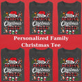 Vintage Personalized Christmas Family Graphic Tee - Custom Name Matching Family Xmas Shirt