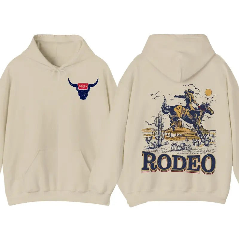 Western Cowboy Shirt, Rodeo Hoodie, Vintage 90s Graphic Western Hoodie Sweatshirt | GrindPrints.com